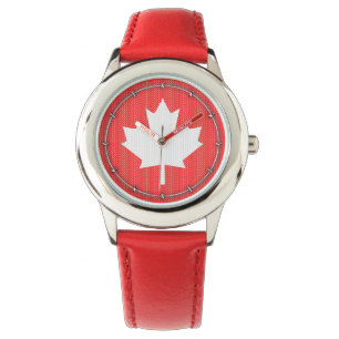Knit Style Maple Leaf Knitting Motiv Armbanduhr
