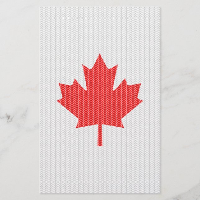 Knit Style Maple Leaf Knitting Motiv Briefpapier (Vorderseite)