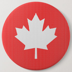 Knit Style Maple Leaf Knitting Motiv Button