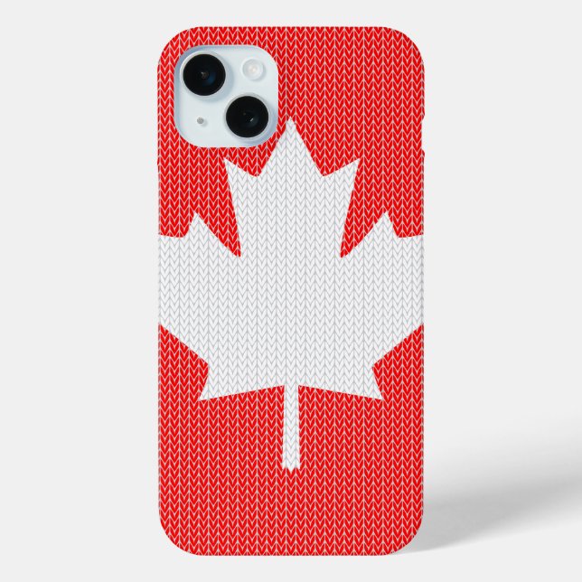 Knit Style Maple Leaf Knitting Motiv Case-Mate iPhone Hülle (Rückseite)