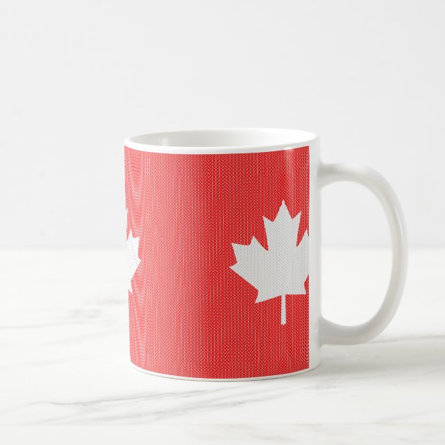 Knit Style Maple Leaf Knitting Motiv Kaffeetasse (Rechts)