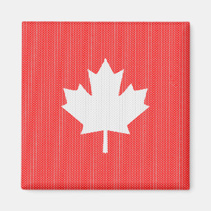 Knit Style Maple Leaf Knitting Motiv Magnet