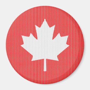 Knit Style Maple Leaf Knitting Motiv Magnet