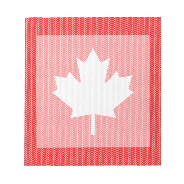 Knit Style Maple Leaf Knitting Motiv Notizblock (Vorderseite)