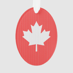 Knit Style Maple Leaf Knitting Motiv Ornament