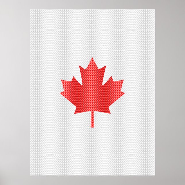 Knit Style Maple Leaf Knitting Motiv Poster (Vorne)