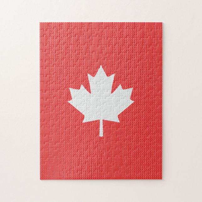 Knit Style Maple Leaf Knitting Motiv Puzzle (Vertikal)