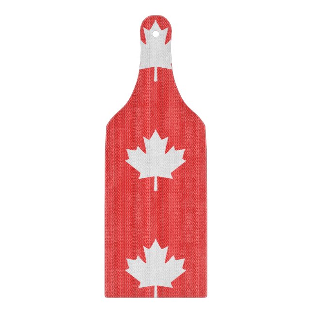 Knit Style Maple Leaf Knitting Motiv Schneidebrett (Vorderseite)