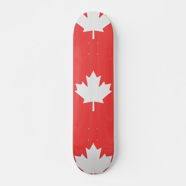 Knit Style Maple Leaf Knitting Motiv Skateboard (Vorne)