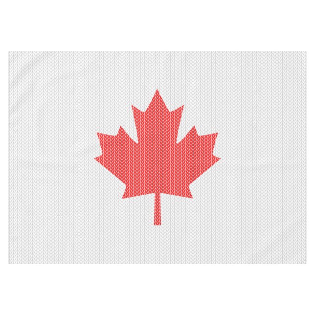 Knit Style Maple Leaf Knitting Motiv Tischdecke (Vorderseite (Horizontal))