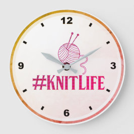 #KNITLIFE Wall Clock Große Wanduhr