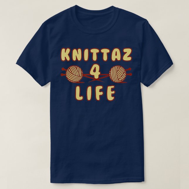 Knittaz 4 Life Funny Kitting Club T-Shirt (Design vorne)