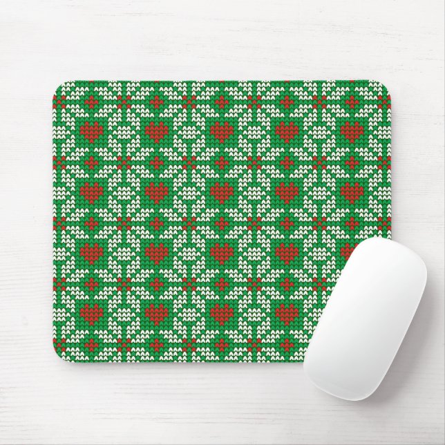 Knitted Christmas pattern Mousepad (Mit Mouse)