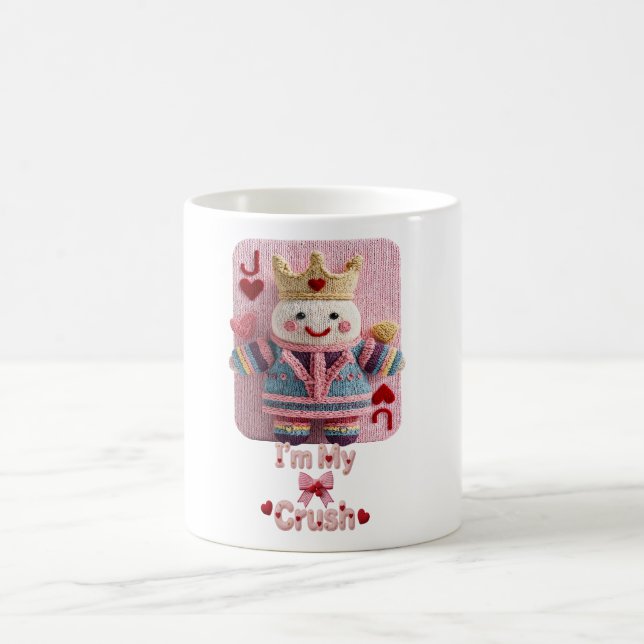 Knitted Queen of Hearts Valentine Self-Love Doll Kaffeetasse (Mittel)