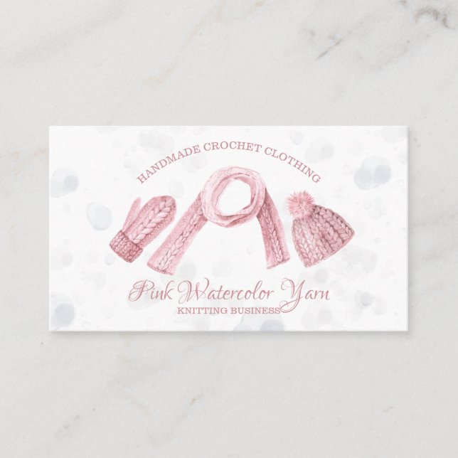 Knitter Amigurumi Crochet Winter Bekleidung Foto Visitenkarte (Vorderseite)