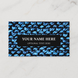 Knitter Garter Stitch Blue Texture Business Card Visitenkarte
