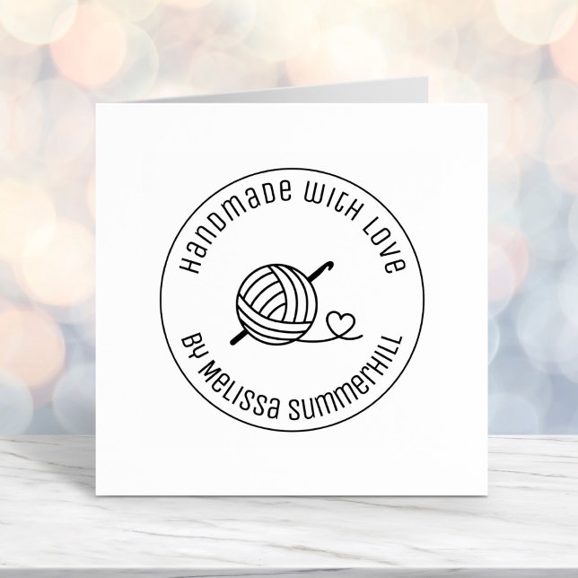 Knitter Kegelgarn Handgefertigt mit Liebe 3 Permastempel (Von Creator hochgeladen)