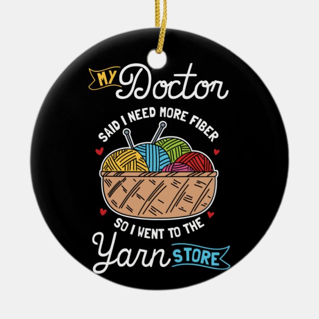 Knitter Keramik Ornament (Vorne)