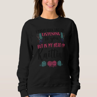 Knitter knetend, könnte ich aussehen, als höre ich sweatshirt