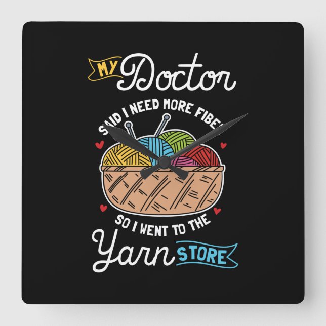 Knitter Quadratische Wanduhr (Vorderseite)