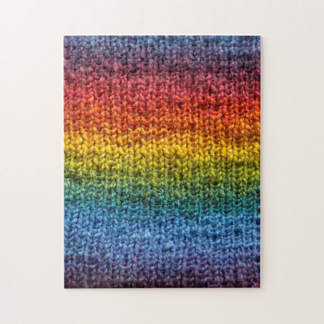 Knitter Regenbogen Strick Fabric Stockinette Puzzle (Vertikal)