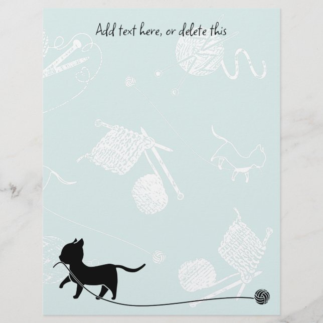 Knitter-Theme-Katzen Garn Leere Scrapbook Papier (Vorderseite)