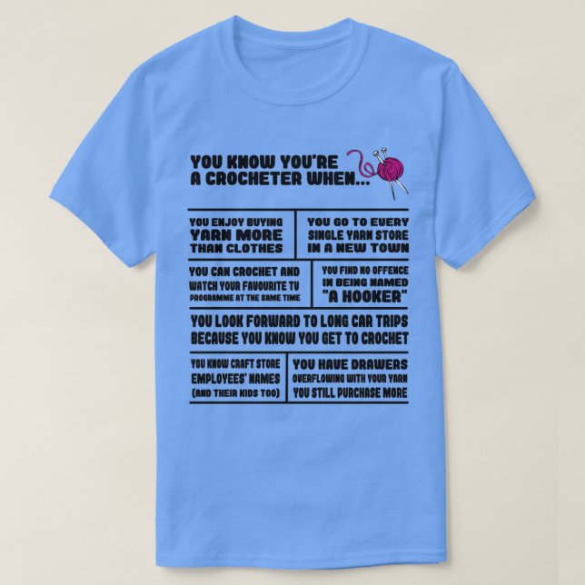 Knitter-Wollkreuz-Nadelarbeit Hobby-Nähen (7) T-Shirt (Design vorne)