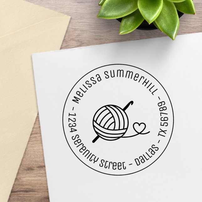 Knittergarn Runde Adresse 2 Gummistempel (Von Creator hochgeladen)