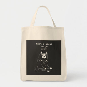 Knittergarn Tasche mit Knetkatze