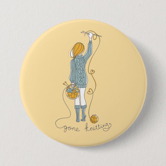 Knitterhinweis Button (Vorderseite)