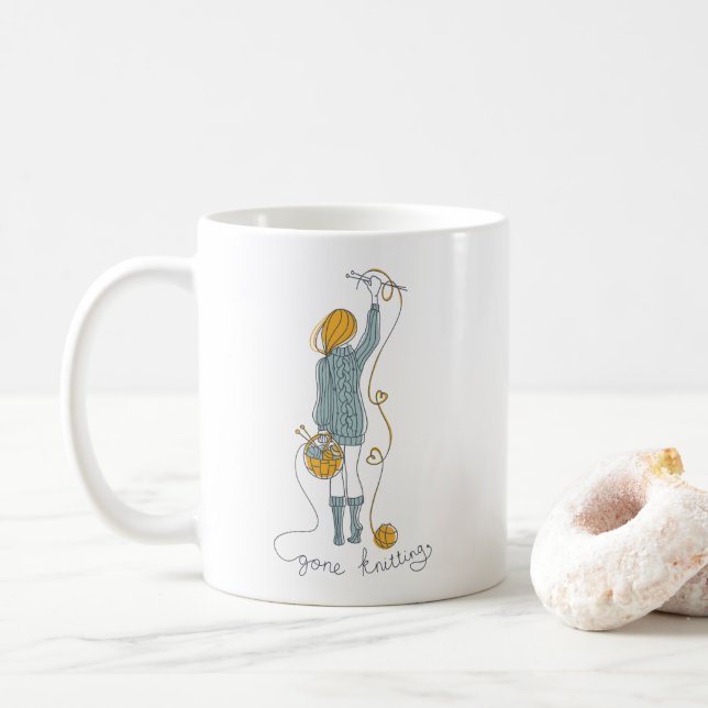 Knitterhinweis Kaffeetasse (Mit Donut)