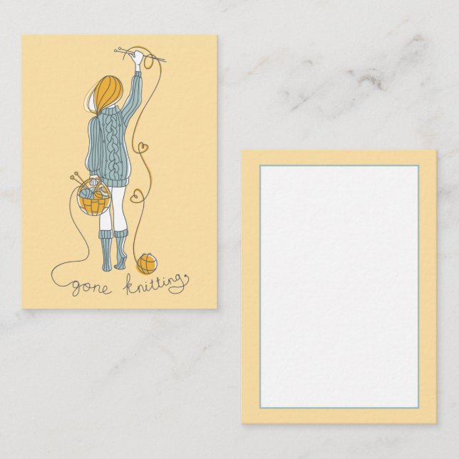 Knitterhinweis Mitteilungskarte (Vorne/Hinten)