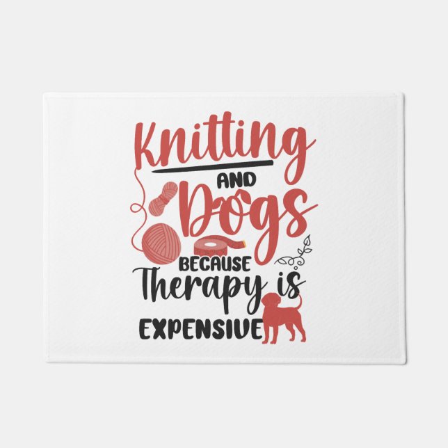 Knitterhund knetend und fußmatte (Vorderseite)