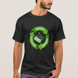 Knitterknopf Gerecycelt Öko Knitterhandschuh T-Shirt