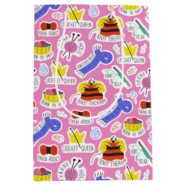 Knittern Crochet-Liebe Mittlere Geschenktüte (Vorderseite)