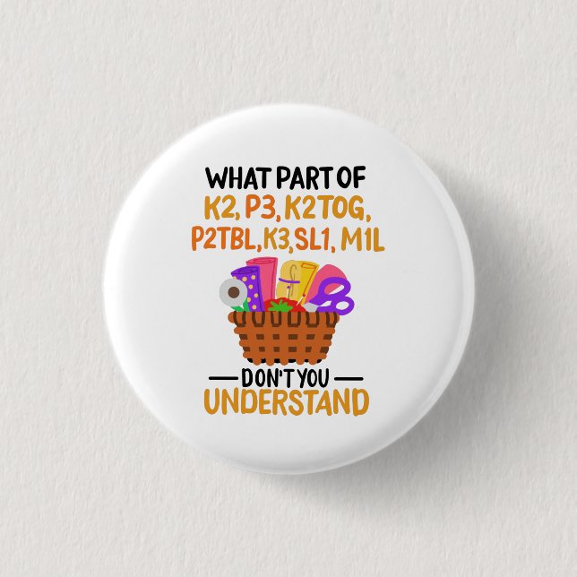 Knittern Funny Knitting Quotes Button (Vorderseite)