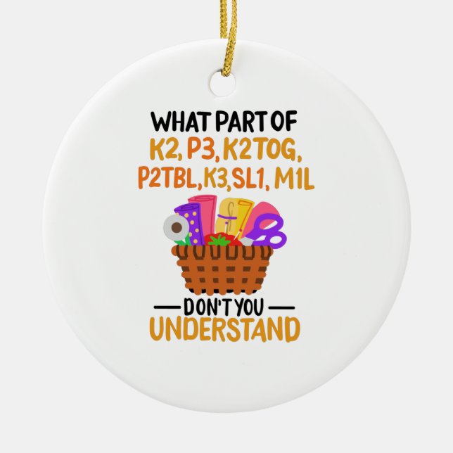 Knittern Funny Knitting Quotes Keramik Ornament (Vorne)