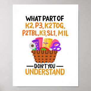 Knittern Funny Knitting Quotes Poster