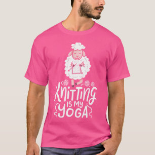 Knittern ist mein Niedliches Yoga-Wollschaf T-Shirt