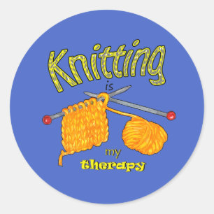 Knittern ist Meine Therapie, Knitterliebhaber Runder Aufkleber