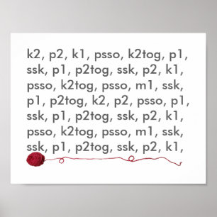 Knittern Lingo Rote Garne Kunsthandwerk Poster