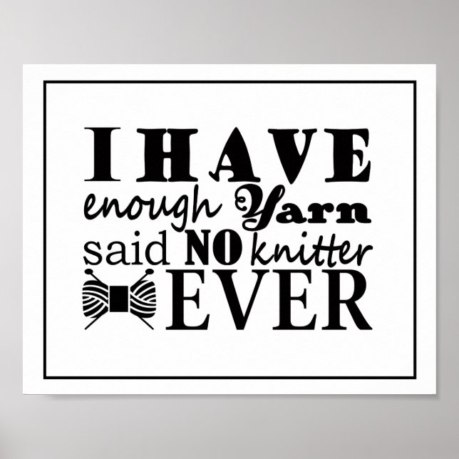 Knittern ・ Nicht genug Garnhandwerk Poster (Vorne)