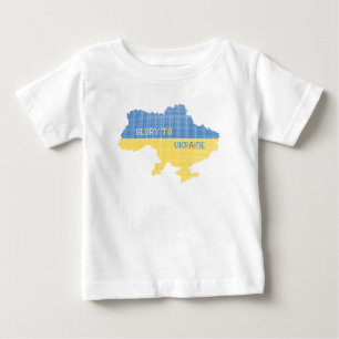 Knittern ukrainischer Staat Landkarte Text Ruhm an Baby T-shirt