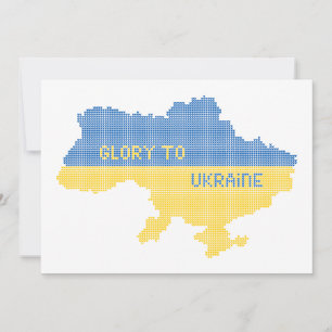 Knittern ukrainischer Staat Landkarte Text Ruhm an Feiertagskarte