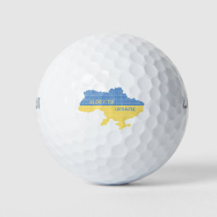 Knittern ukrainischer Staat Landkarte Text Ruhm an Golfball