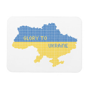 Knittern ukrainischer Staat Landkarte Text Ruhm an Magnet