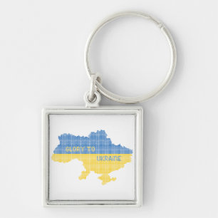 Knittern ukrainischer Staat Landkarte Text Ruhm an Schlüsselanhänger