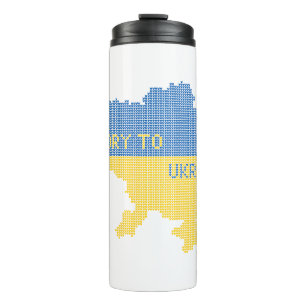 Knittern ukrainischer Staat Landkarte Text Ruhm an Thermosbecher