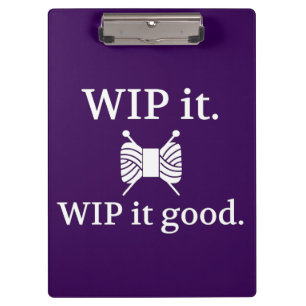 Knittern ・ WIP es gutes Handwerk {dunkel} Klemmbrett