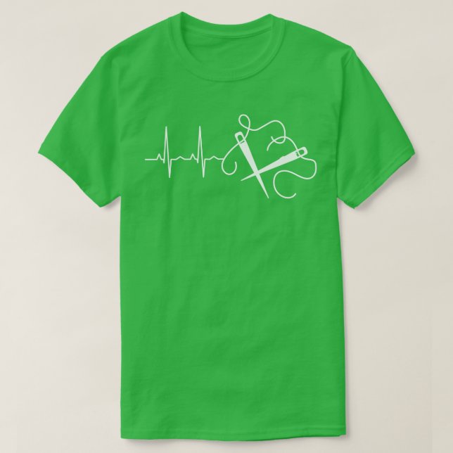 Knitternadeln Herzschlag T-Shirt (Design vorne)
